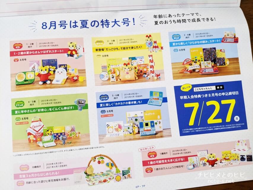 こどもちゃれんじすてっぷ7月号-総合コース　口コミ